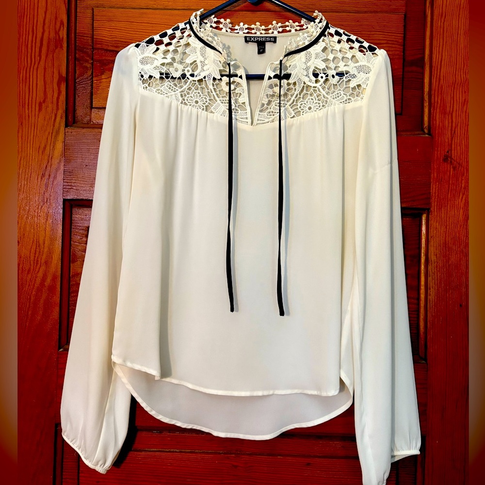 Express white lace blouse